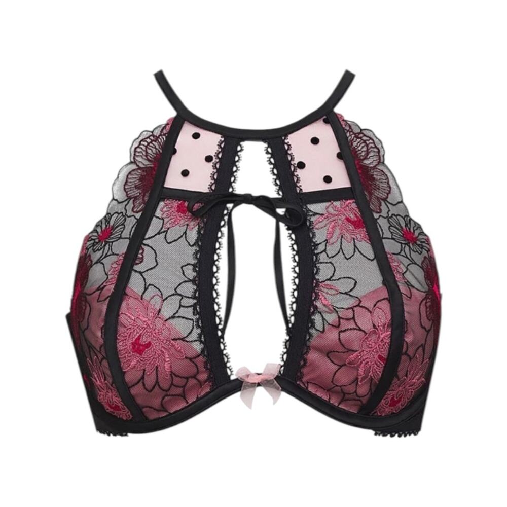 For Love and Lemons Zinnia Embroidered High Neck Bra Size 36B NWOT